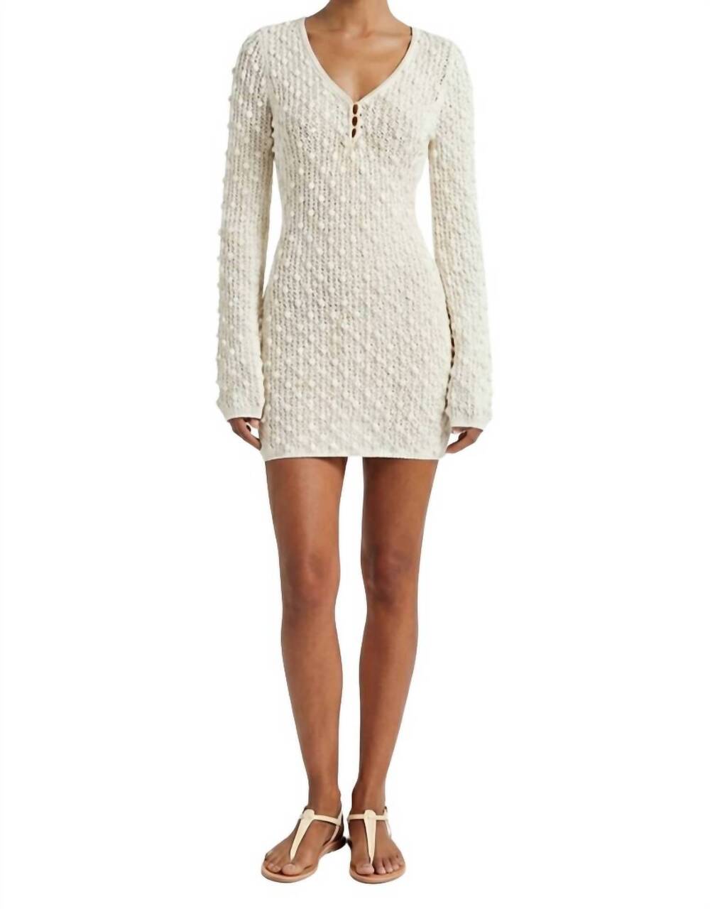 NEW LE SUPERBE sunbeam mini caftan dress in white